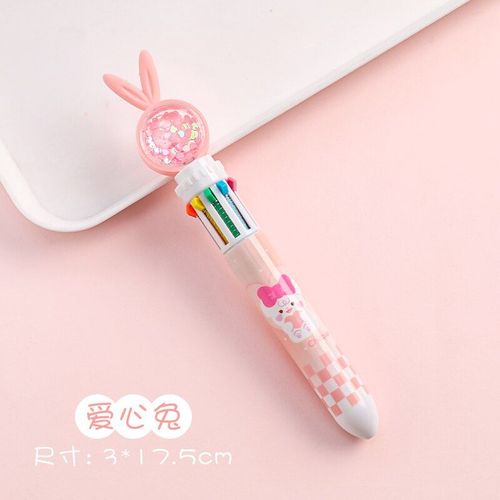 Stylo À Bille À Pression En Paillettes Papillon, 10 Couleurs D'encre 0.5mm, Papeterie De Bureau, Fournitures Scolaires Pour Enfants