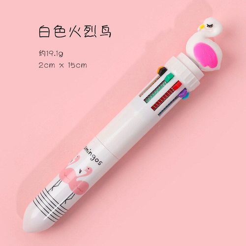 Stylo À Bille À Pression Animaux, 10 Couleurs D'encre, 0.5mm, 1 Pièce, Kawaii, Papeterie De Bureau, Fournitures Scolaires Pour Enfants