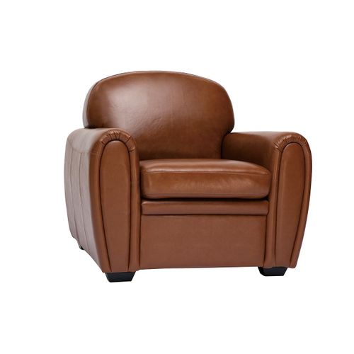 Fauteuil Cuir Vintage Marron Club