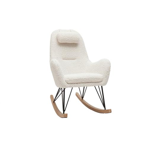 Rocking Chair Design En Tissu Effet Peau De Mouton Mania