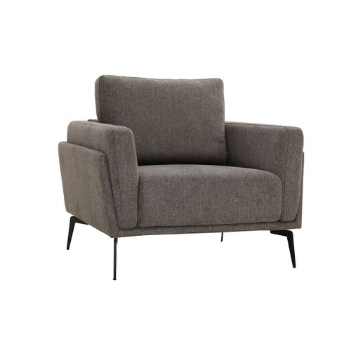Fauteuil En Tissu Effet Velours Textur? Gris Mosco