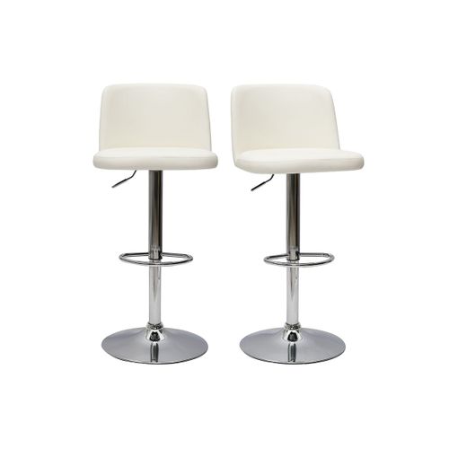 Tabourets De Bar Design R?Glables Blancs (Lot De 2) Monti