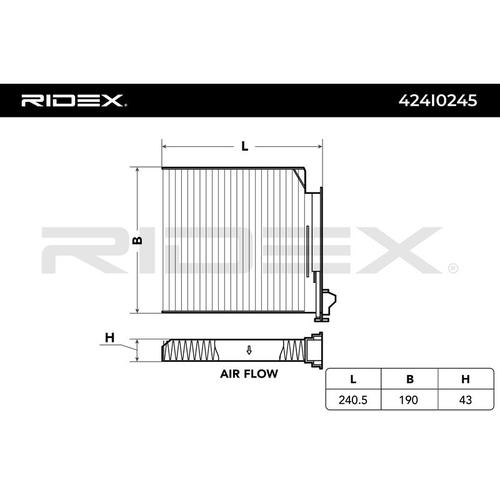 Ridex Filtre D'habitacle Renault,Nissan,Dacia 424i0245 272772132r,8201370532,8671018403 27891ax025,8201370532,2727700qaa,272772132r,27891ax010