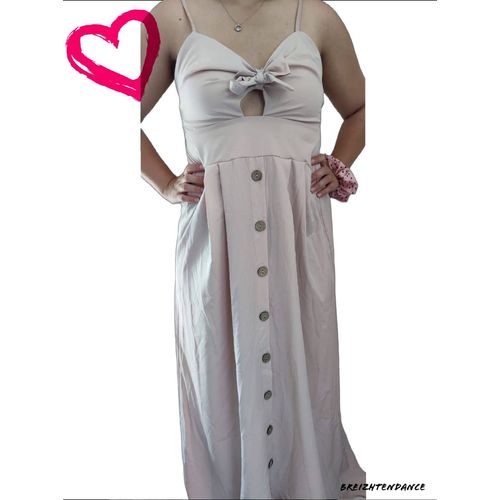 Robe Longue Rose Taille Unique