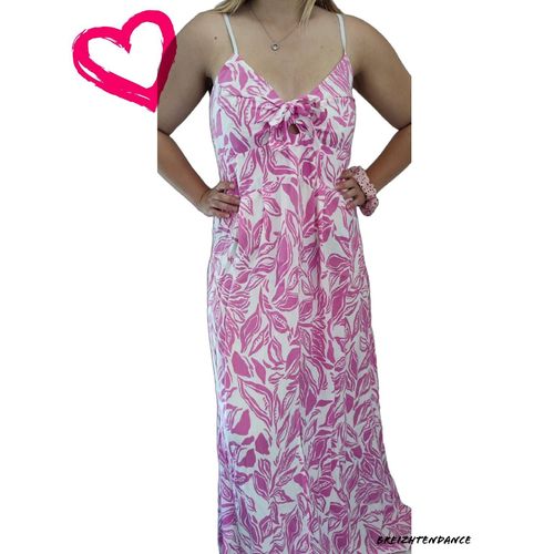 Robe Longue Fleurie Rose Taille Unique