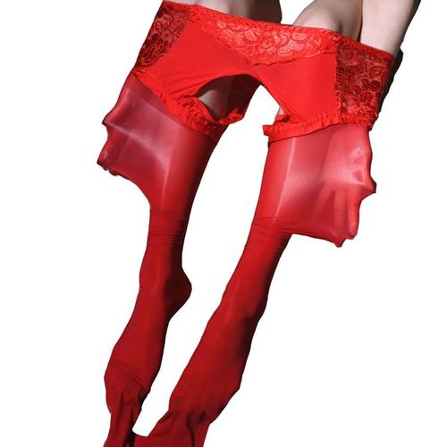 Culotte transparente avec entrejambe ouvert - rouge / noir