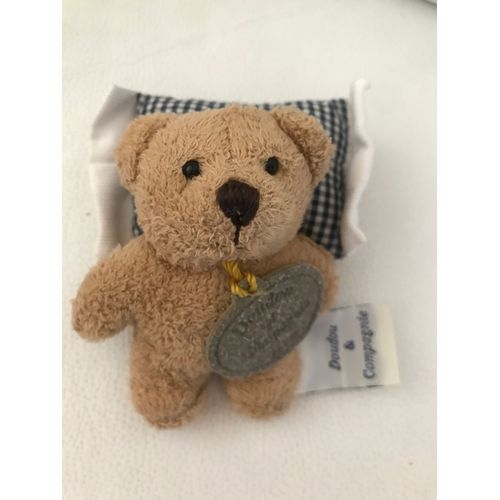 Peluche Mini Doudou Ours Et Son Oreiller Vichy 10 Cm Doudou Et Compagnie