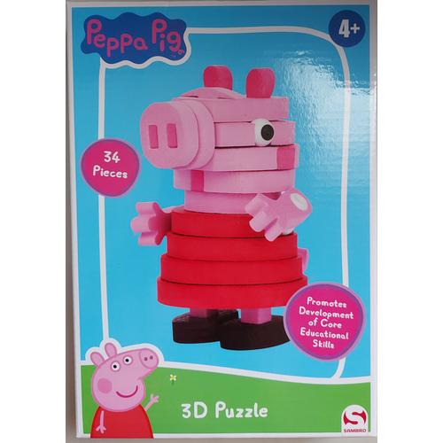Puzzle 3d - 34 Pièces En Mousse - Peppa Pig - Peppa