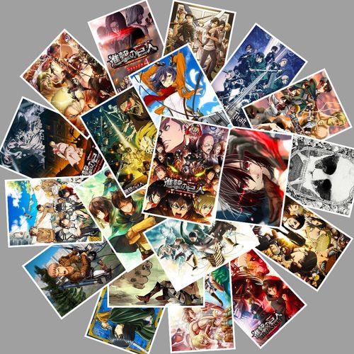 Autocollants Dessin Animé Attaque Sur Titan, Étiquette Étanche Pour Moto, Ordinateur Portable, Bagage, Skateboard, Vélo, Jouets Pour Enfants, 25 Pièces/Paquet