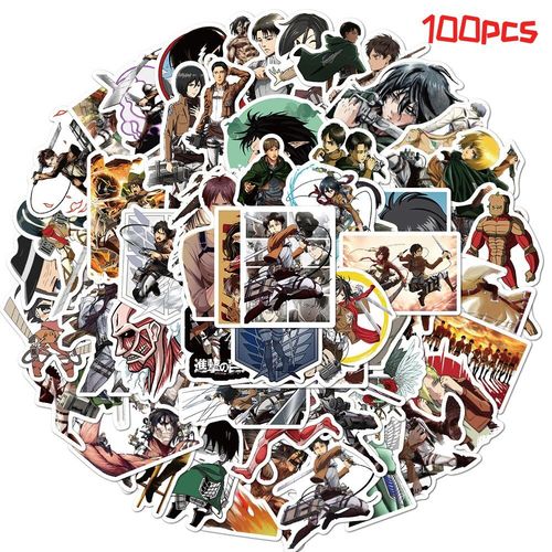 10/50/100 Pcs/Set Attaque Des Titans, L' Anime Autocollant Autocollant De Dessin Animé Pour Enfants Planche À Roulettes Moto Scrapbook Ordinateur Portable Snowboard Bagages