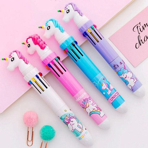 Stylo À Bille Épais Licorne 10 Couleurs, Nouveauté, Papeterie Scolaire Et De Bureau, Cadeau