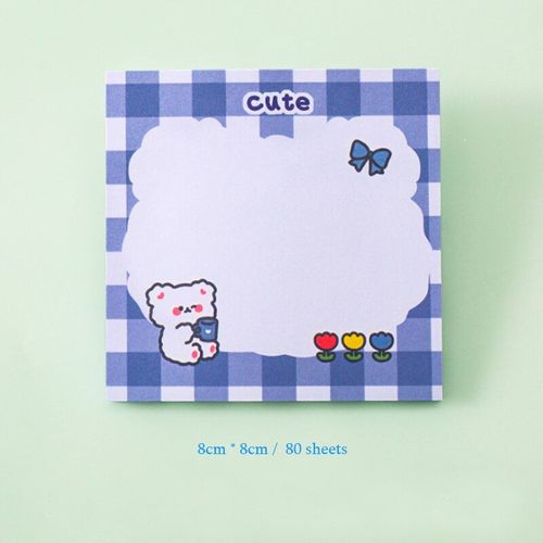 Bloc-Notes Ours De Dessin Animé, Étiquette Autocollante, Mignon Kawaii, Papeterie De Bureau, Fournitures Scolaires, 80 Feuilles