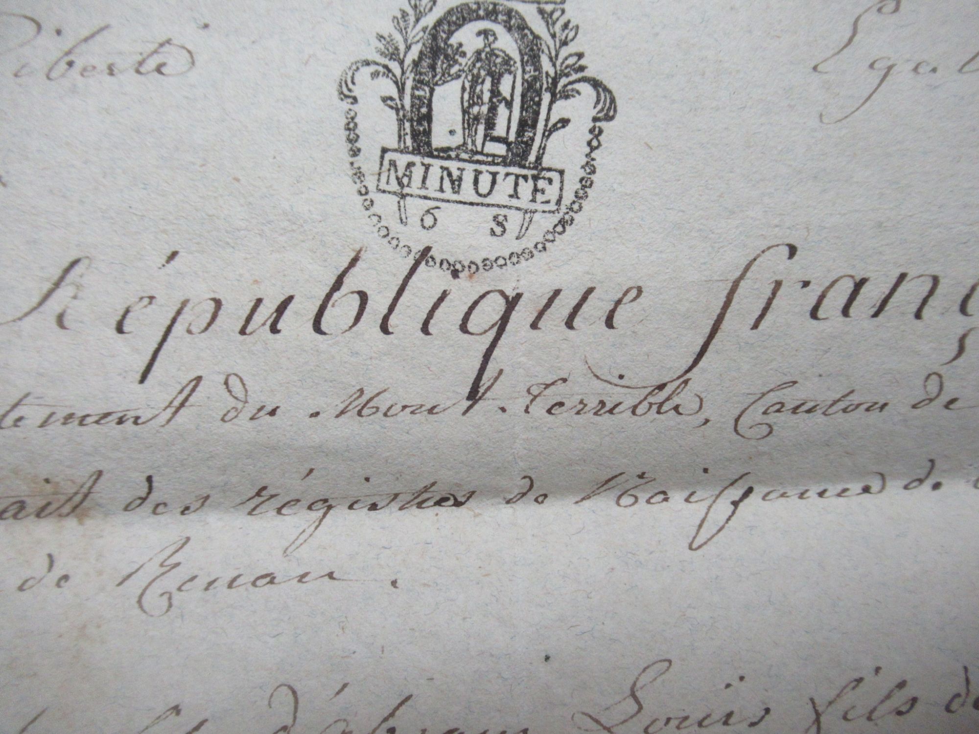 Histoire, Jacot-Guillarmod, Document Manuscrit An 8 De La République (1800), Canton De Courtelary, Département Du Mont-Terrible De La République Française (Jura Bernois, Suisse). Lettre, Vieux Papier