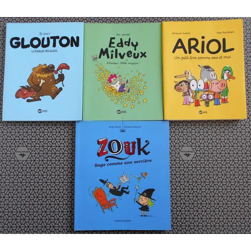 Lot De 4 Livres Album Bd Kids Ariol Glouton Zouk Eddy Milveux Bayard Jeunesse