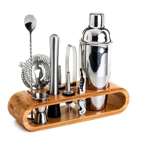 Kit 10pcs Cocktail Shaker Mélangeur Outil Barman En Acier Inoxydable 750ml