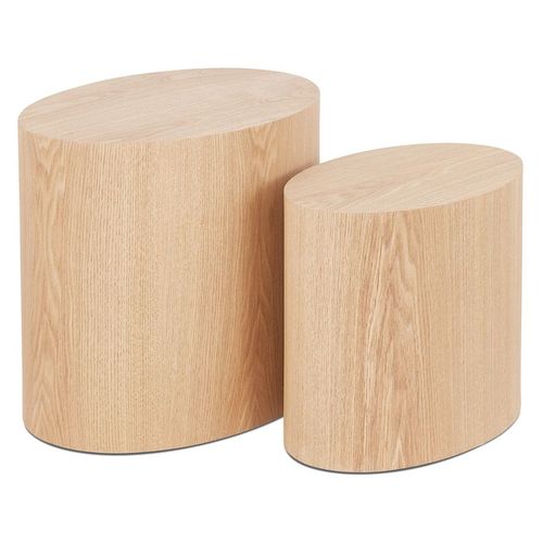 Set De 2 Tables D'appoint 'sokle' En Bois Finition Naturelle