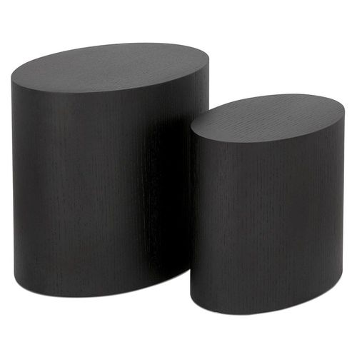 Set De 2 Tables D'appoint 'sokle' En Bois Noir