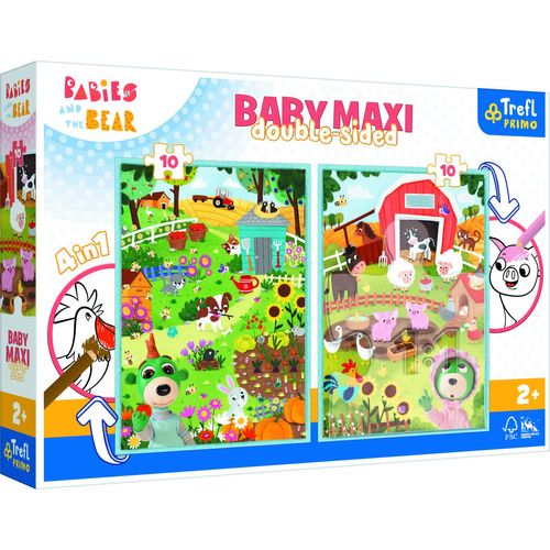 2 Puzzles - Baby Maxi Puzzle - Bébés Animaux - 10 Et 10 Pièces