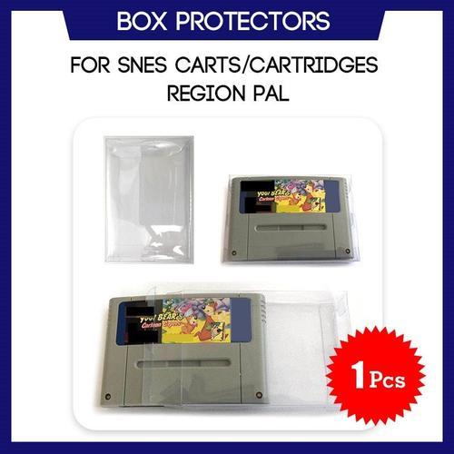 1 Pc - Boîte De Protection Snes Pour Super Nintendo, Boîtier En Plastique Transparent Sur Mesure Pour Cartouche De Caddie, Région Pal Game