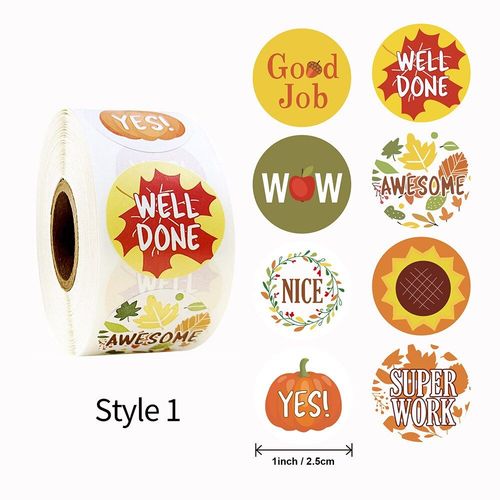 500 Pièces 2.5cm Créatif Bon Jod Belle Wow Rond Sticekr Enfants Récompense Jouet Fête Cadeau Emballage Étanchéité Autocollant Étiquette