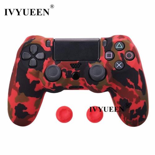 Camo Rouge - Étui De Protection En Silicone Pour Manette Sony Dualshock 4, 25 Couleurs, Capuchon De Poignée Pour Joystick, Ps4 Pro Slim