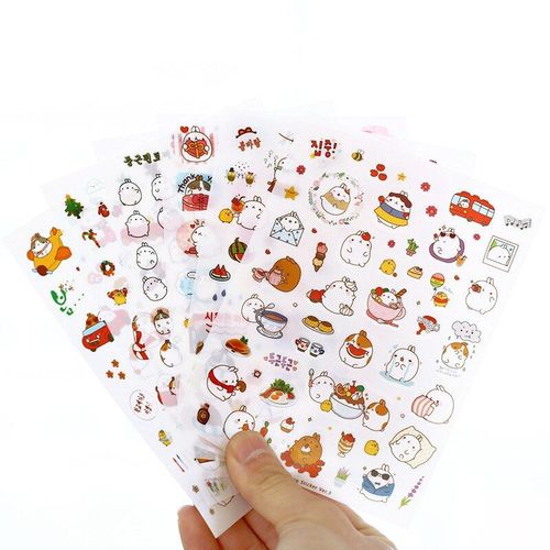 Autocollants Du Troisième Quart De La Série Dessin Animé Lapin Pomme De Terre, Étiquette En Pvc, Style Coréen, Créatif Kawaii, Nouveauté 6 Pièces/Ensemble