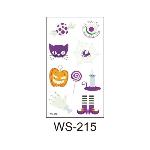 Autocollants De Tatouage Lumineux Pour Enfants, Étiquette De Papeterie Kawaii, Dessin Animé D'halloween