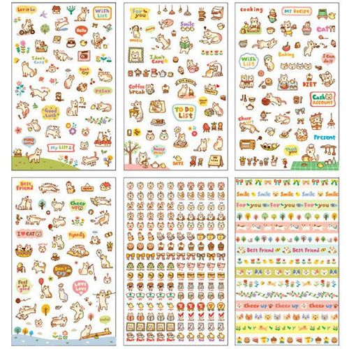 Papeterie Coréenne En Chat Mignon, Autocollant Décoratif Transparent Pour Journal Intime, Fournitures De Bureau Pour Étudiants