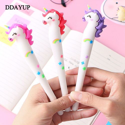 Stylo Gel Licorne Mignon Kawaii, 0.5mm, Multi-Formes, Gel De Silice, Plastique, Cadeaux Pour Enfants Filles, Fournitures Scolaires Et De Bureau, Papeterie