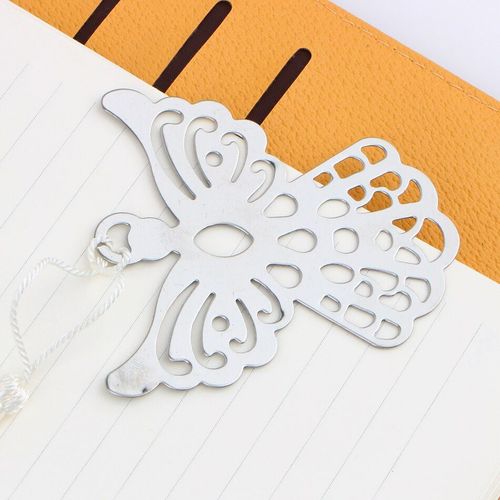 Marque-Page Ange Créatif En Acier Inoxydable Avec Pompon, Étiquette De Livre, Diy, Cadeau, École, Bureau