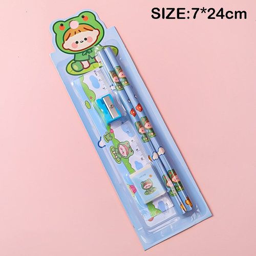 Règle À Crayon, Chien Lapin Dessin Animé, Ensemble D'aiguisage, Gomme, Joli Ensemble De Papeterie Créative, Cadeaux Pour Enfants, Fournitures Scolaires
