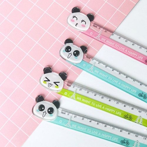 Règle Droite Panda Mignon Kawaii, 2 Pièces, Mesure, Dessin D'étude, Papeterie D'étudiant