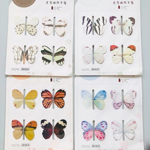 Lot De 4 Marqueurs Magnétiques En Forme De Papillon, Clip De Page Pour Livre, Papeterie Scolaire Et De Bureau Pour Étudiants