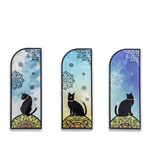 Marqueur De Page Pour Manuel Avec Chat Noir Créatif, 3 Styles * 2, Signet, Cadeau De Promotion