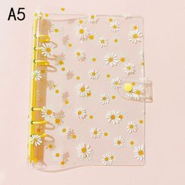 Cahier À Feuilles Mobiles A5 A6, 1 Pièce, Marguerite Kawaii, Classeur Transparent À 6 Anneaux, Dossier, Planificateur, Bloc-Notes, Papeterie Pour Journaux