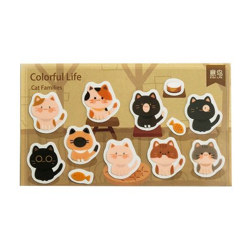 Paquet De 20 Autocollants Décoratifs, Étiquette De Bâton, Dessin Animé, Grenouille, Chat, Lapin, Kawaii