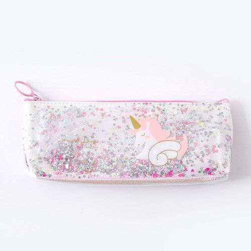 Grand Étui À Crayons Licorne Fleur Paillettes, Boîte À Crayons Créative En Pvc, Joli Sac À Crayons Pour Enfants, Cadeau, Fournitures Scolaires