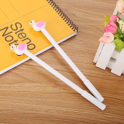 Stylos À Gel De 0.5mm, 5 Pièces, Dessin Animé Flamingo Créatif Petit Cygne Frais Signature, Pour L'écriture Des Enfants, Fournitures Scolaires Et De Bureau À Domicile