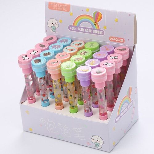 Stylo À Bille À Bulles En Forme D'animaux De Maïs, 12 Pièces, Stylo À Eau Multifonctionnel Avec Joint, Papeterie Cadeau Pour Étudiant Et Bureau