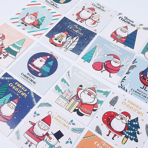 Carte postale de joyeux noël, 30 pièces/ensemble, exquise, lettres de dessin animé, père noël bonhomme de neige, Message, cartes de v¿ux, cadeau du nouvel an