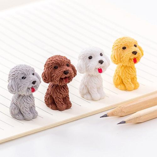 Gommes À Crayon En Caoutchouc Chien Dessin Animé Mignon Kawaii, Fournitures Scolaires Et De Bureau Pour Enfants, Papeterie Scolaire