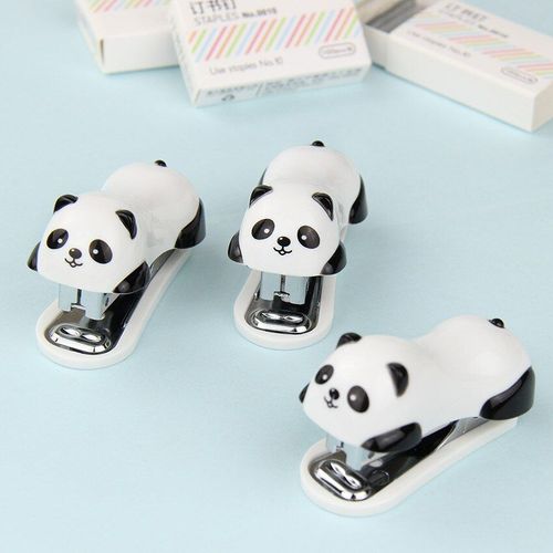 Agrafeuse Dessin Animé Mini Panda, 1 Pièce, Ensemble De Reliure En Papier, Papeterie, Fournitures Scolaires Et De Bureau