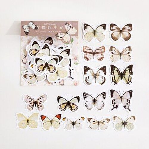 Autocollants Décoratifs Colorés Fleurs Papillon, Étiquette Décorative Pour Journal Intime Planificateur, Notes De Décoration, Diy Bricolage, 45 Pièces/Paquet