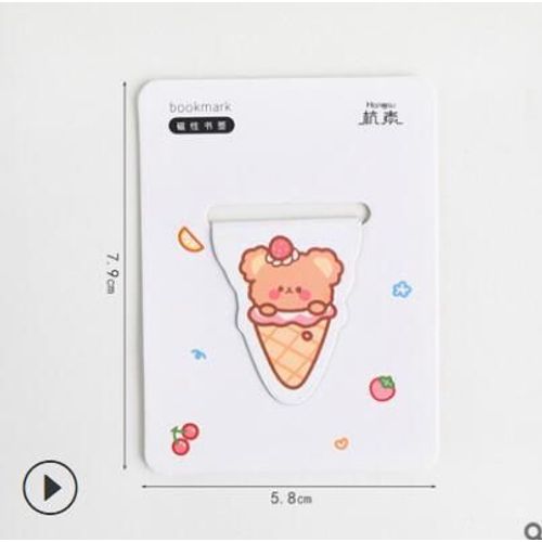 Marque-Page Magnétique, Crème Glacée, Gâteau Mignon, Ours Lapin, Marqueur De Page, Papeterie Pour Enfants Étudiants, 1 Pièce