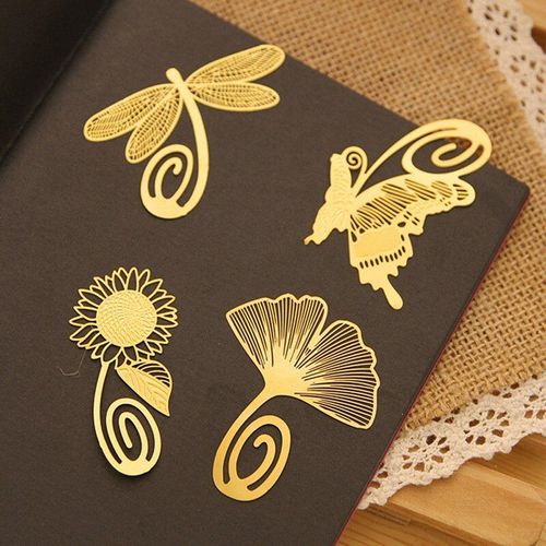 Marque-Page En Métal, Nouvelle Mode Plante, Lame Découpée, Papillon Libellule, Vintage, Boîte Cadeau, Emballage, Lot De 4 Pièces