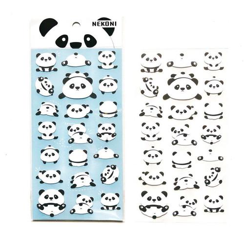 Autocollant Adhésif Panda Kawaii, 1 Feuille, Étiquette Artisanale, Pour Journal Intime, Décor De Bricolage