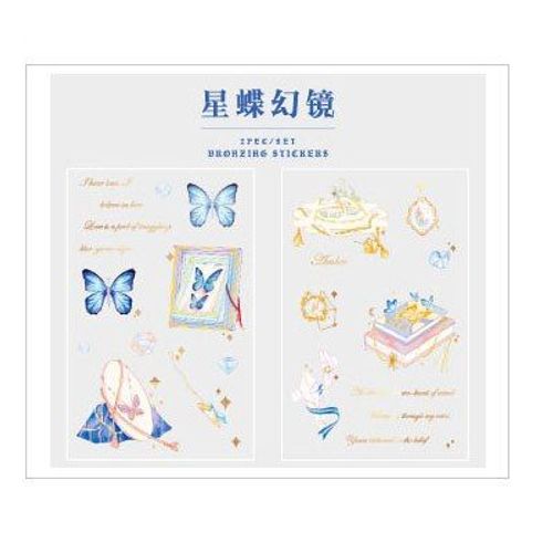 Autocollants Décoratifs En Forme De Papillon Pour Filles, 2 Feuilles/Ensemble, Étiquettes Autocollantes Pour Album Journal Intime