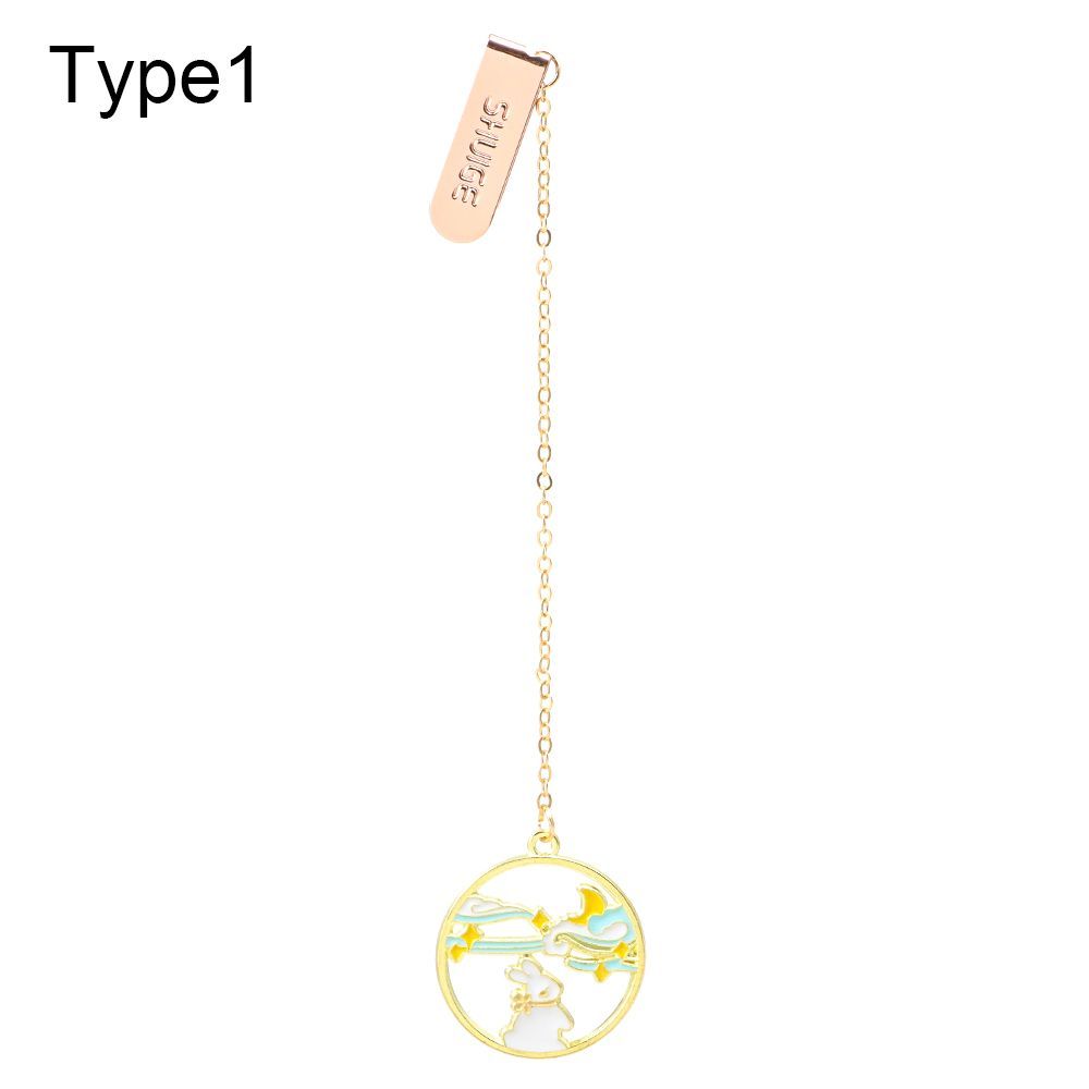 Étudiant Papeterie Page Pinces Pagination Marqueur Romantique Fleur Pendentif En Métal Signets Lapin Chat Cerf Animal De Bande Dessinée