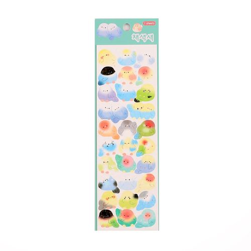 Autocollants Séries Animal De Compagnie, Étiquette Étanche En Pvc, Mignon Ours Chat, Kawaii, Papeterie De Décoration, Fournitures, 1 Feuille