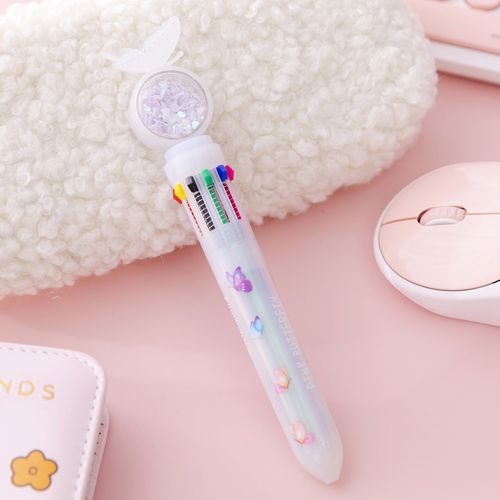 Stylo À Bille À Dessin Animé 10 Couleurs, Mignon Papillon Kawaii, Papeterie Coréenne Pour Étudiant, Papeterie Scolaire Et De Bureau